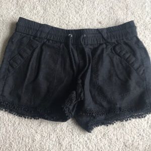 Black lace bottom shorts